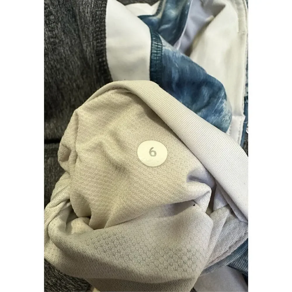 Lululemon women’s gray leggings side zip up pockets mesh size 6/28. #16-1596